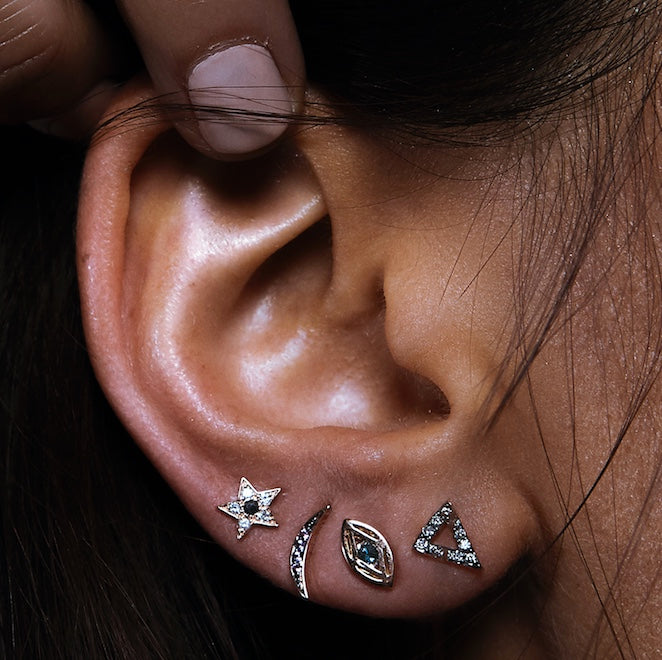 LUNES STUD GREY DIAMONDS