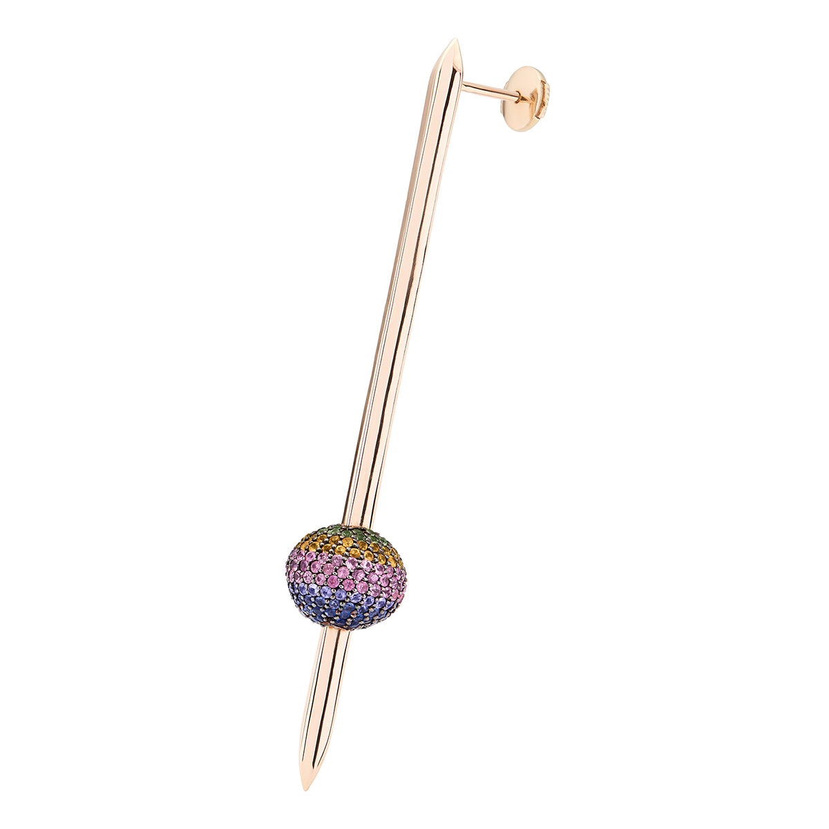 REVOLUTION DROP EARRING RAINBOW SAPPHIRES