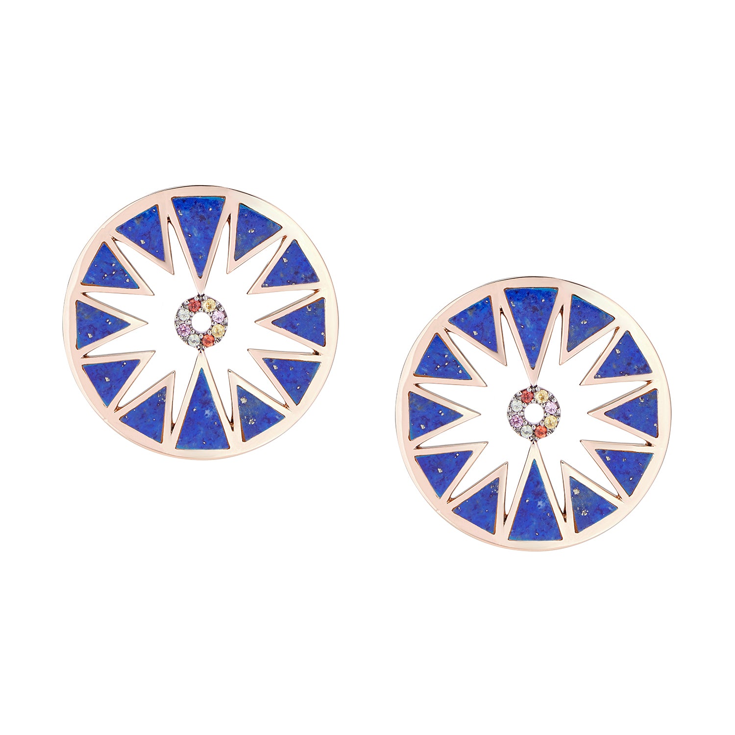 AURA EARRINGS LAPIS LAZULI & MULTI SAPPHIRES