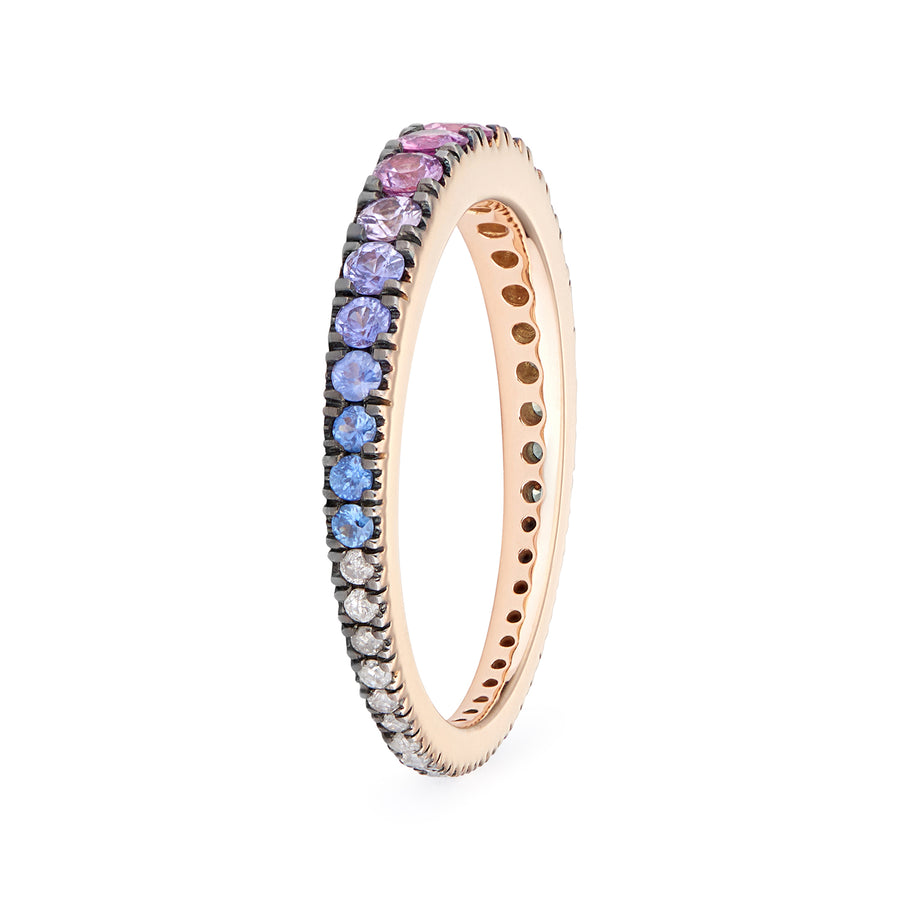 AVALON RING RAINBOW SAPPHIRES & GREY DIAMONDS