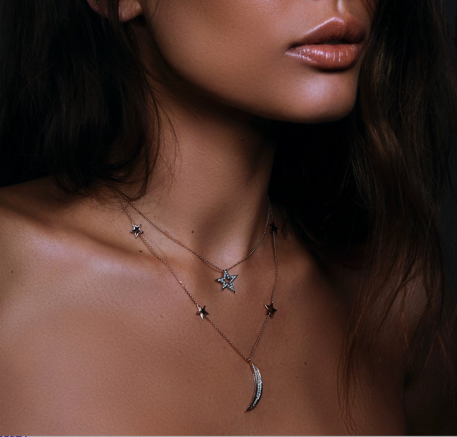 AMEERA NECKLACE GREY DIAMONDS