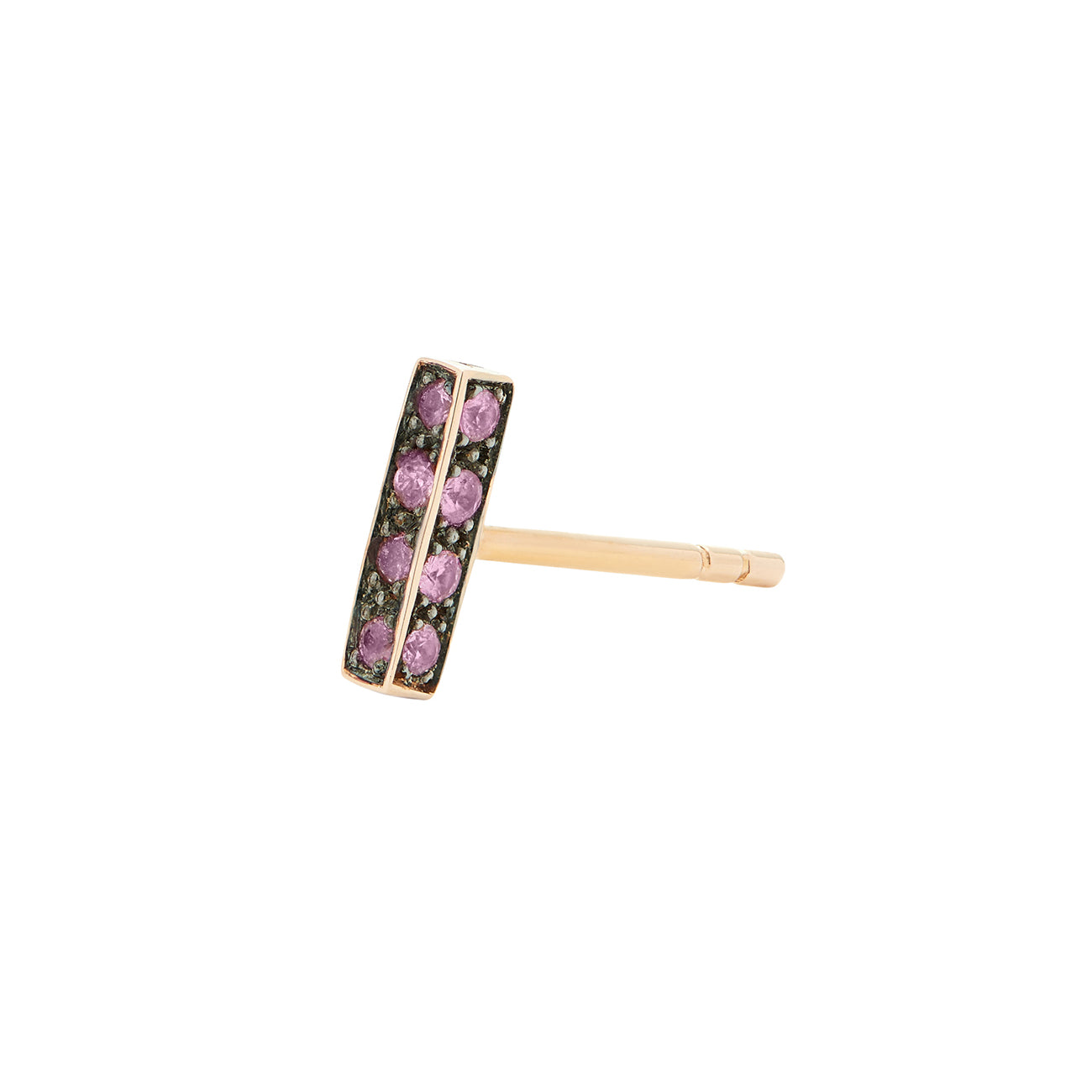 CANDY BAR STUD PINK SAPPHIRES
