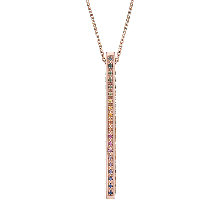 CANDY BAR NECKLACE RAINBOW SAPPHIRES