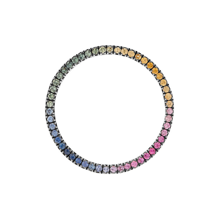 MAGIC CIRCLE 22 EARRINGS RAINBOW SAPPHIRES