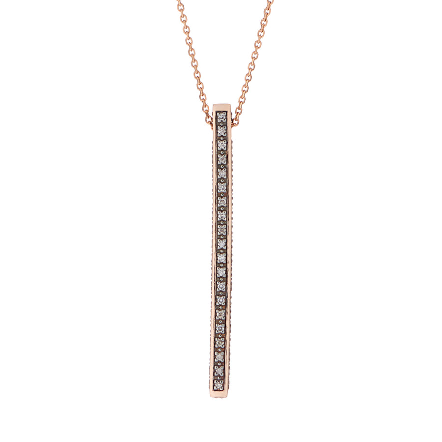 CANDY BAR NECKLACE GREY DIAMONDS