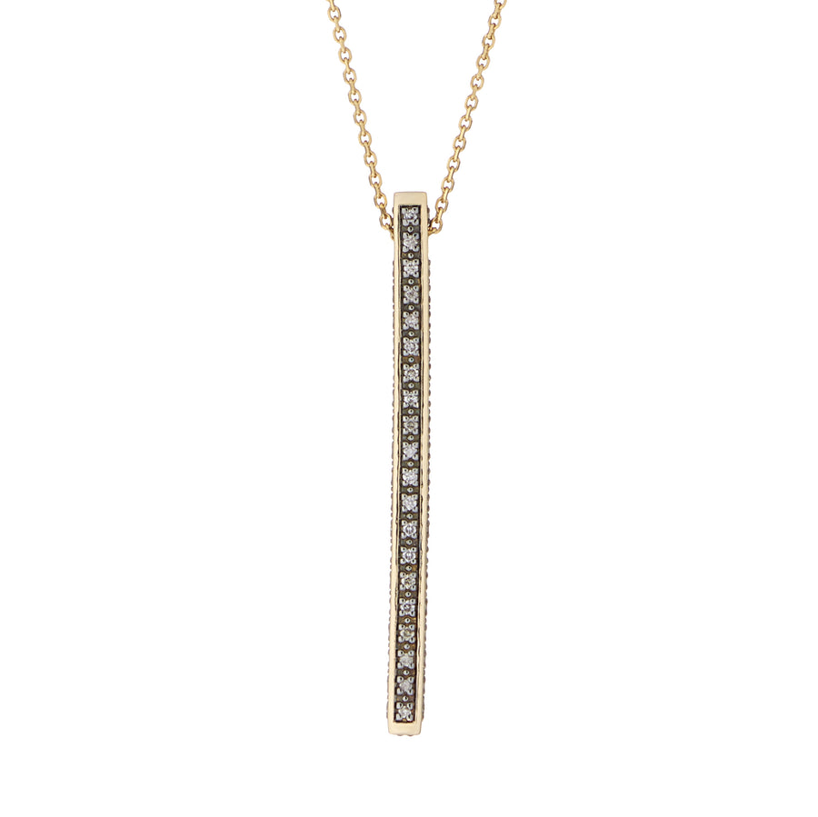 CANDY BAR NECKLACE GREY DIAMONDS