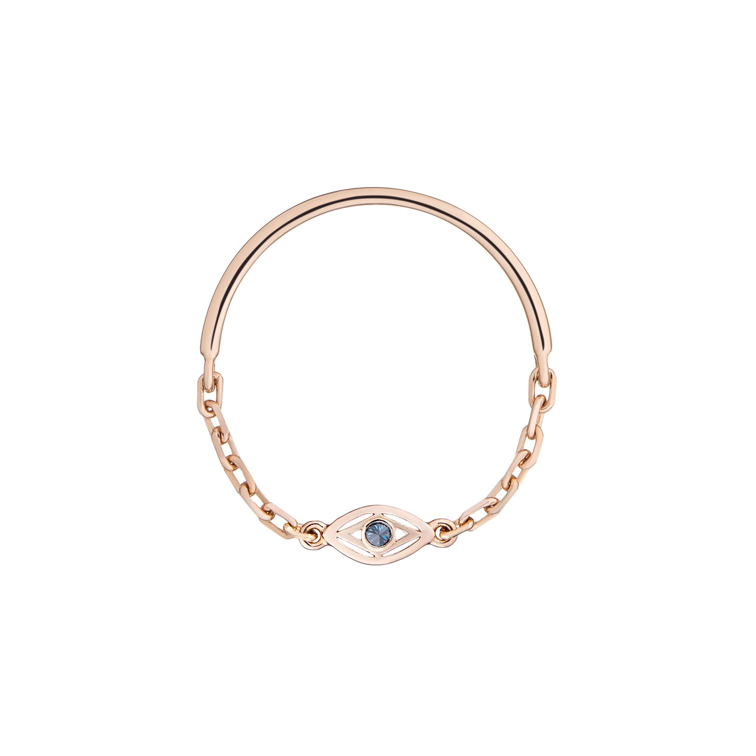EYE OF MAGIC CHAIN RING BLUE DIAMOND
