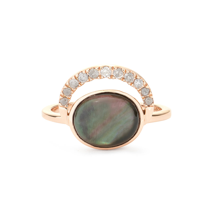 LALUNA RING BLACK MOTHER OF PEARL