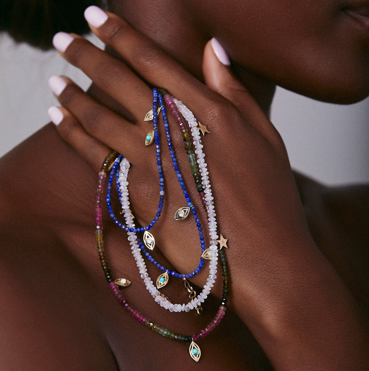 EYE OF MAGIC NECKLACE TOURMALINE BEADS