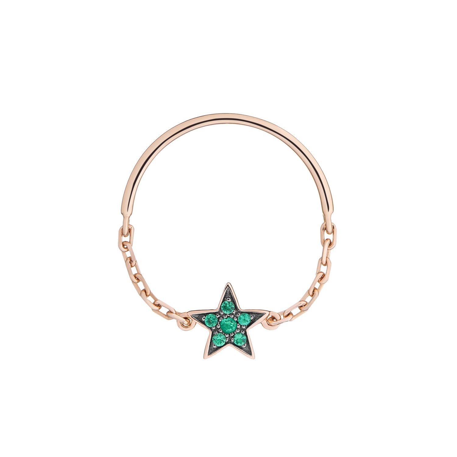LONE STAR CHAIN RING EMERALDS