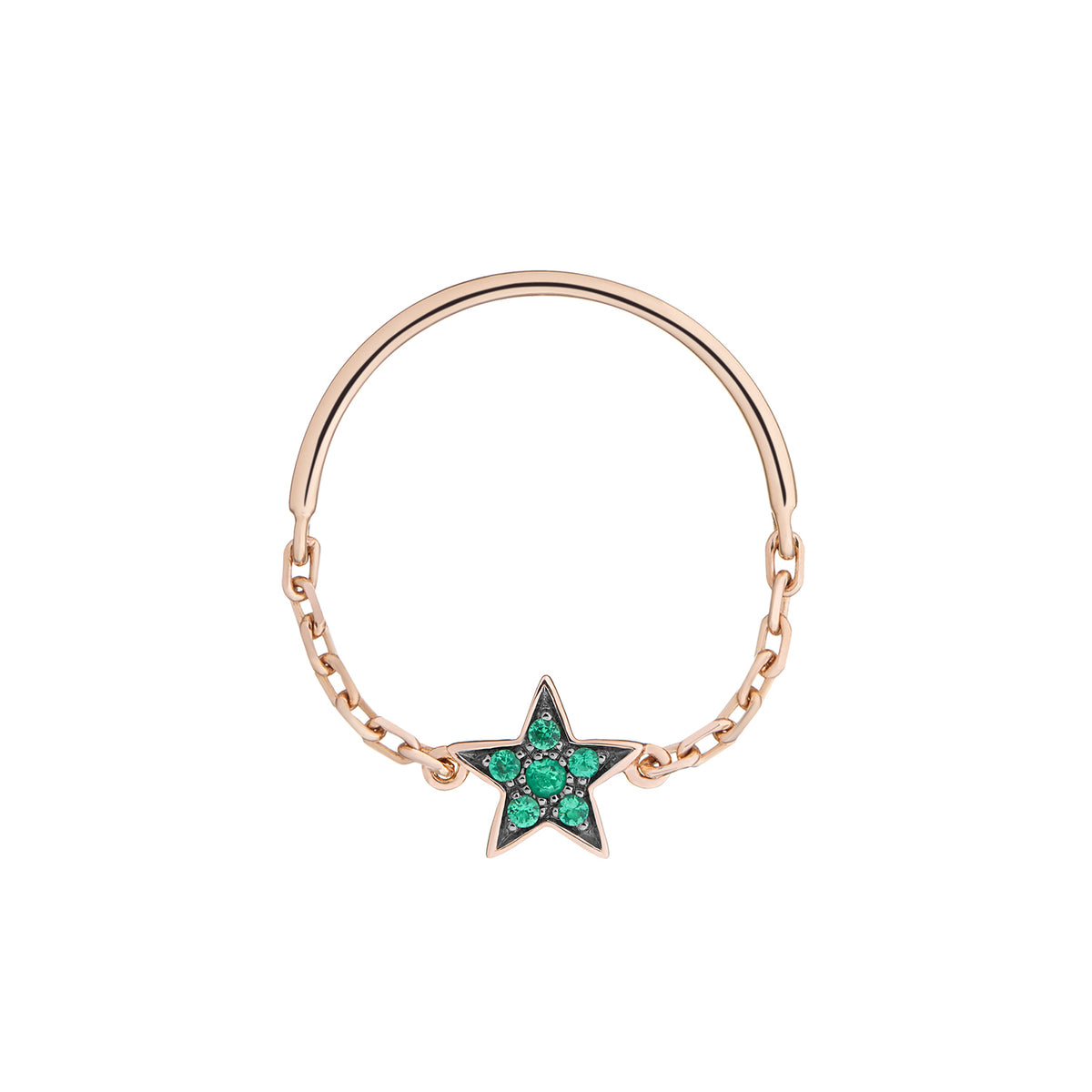 LONE STAR CHAIN RING EMERALDS