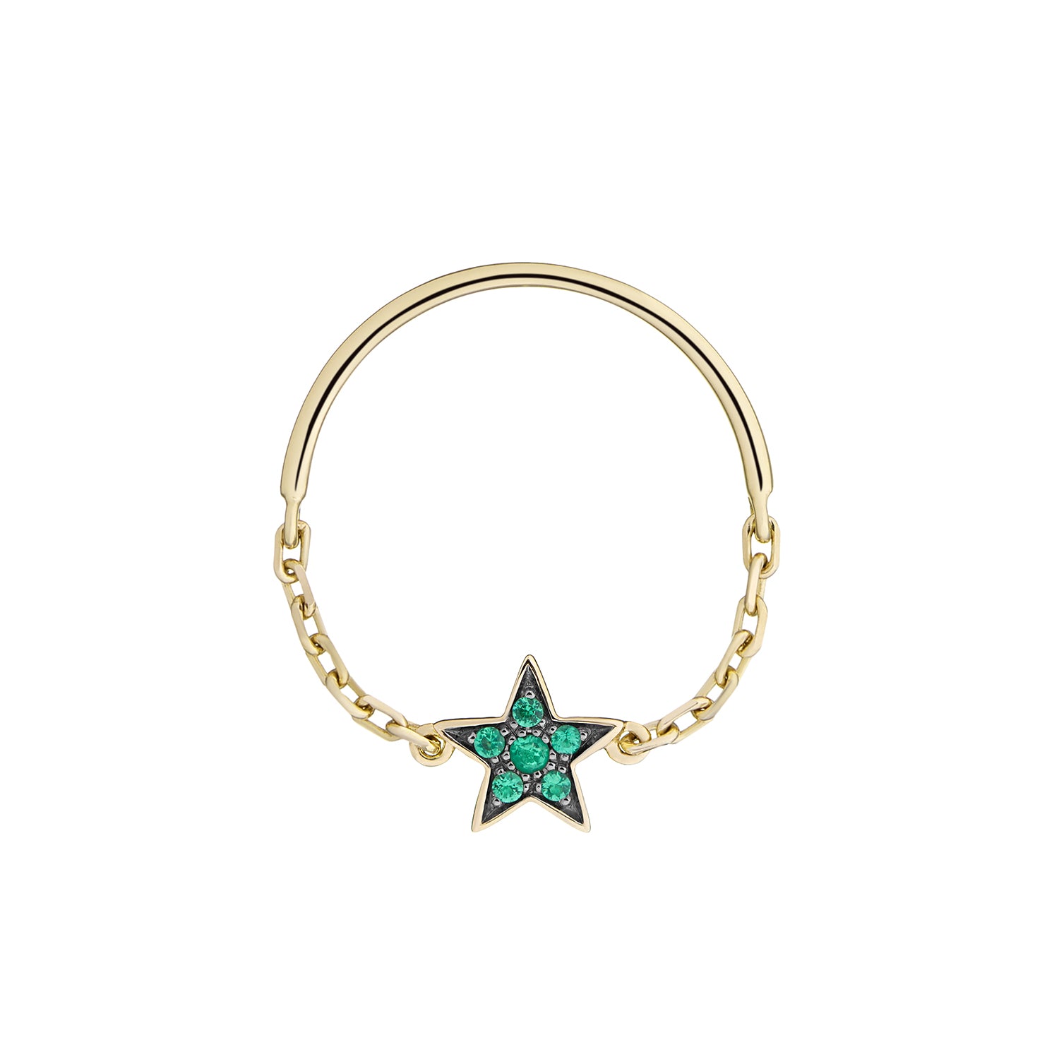 LONE STAR CHAIN RING EMERALDS