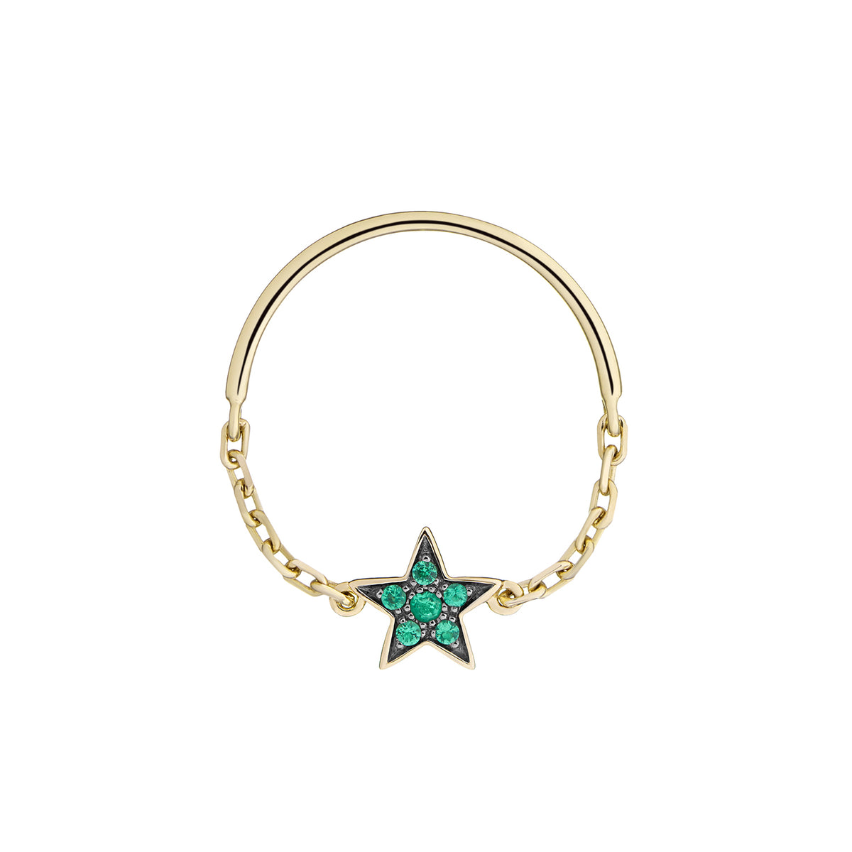 LONE STAR CHAIN RING EMERALDS