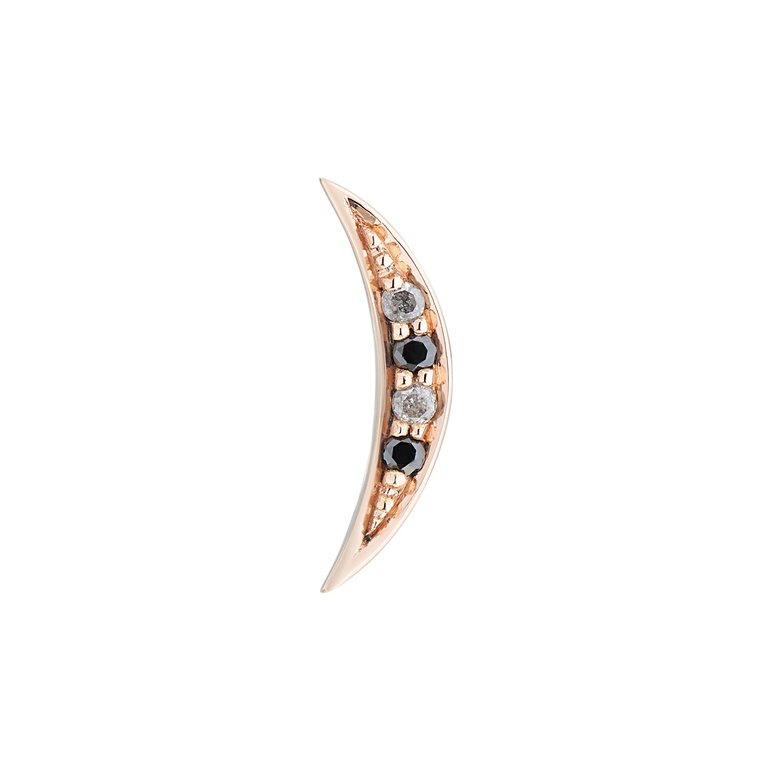 LUNES STUD BLACK & GREY DIAMONDS