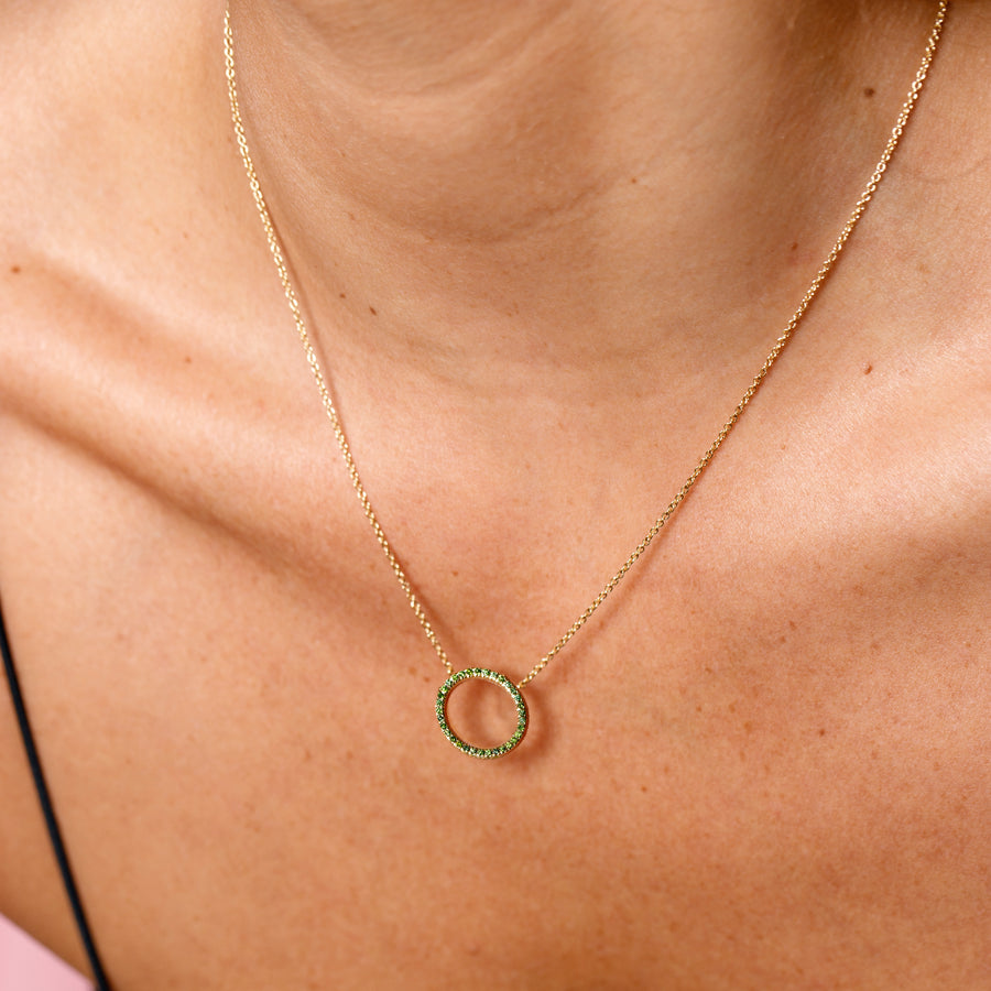 MAGIC CIRCLE 15 NECKLACE GREEN DIAMONDS