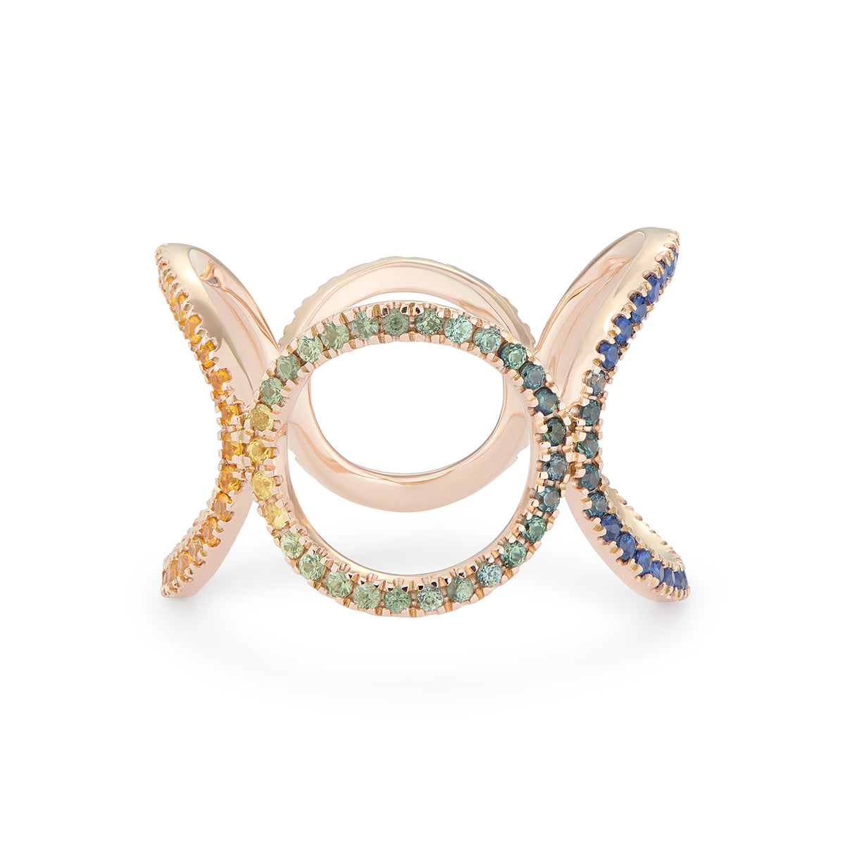 MAGIC CIRCLE RING RAINBOW SAPPHIRES