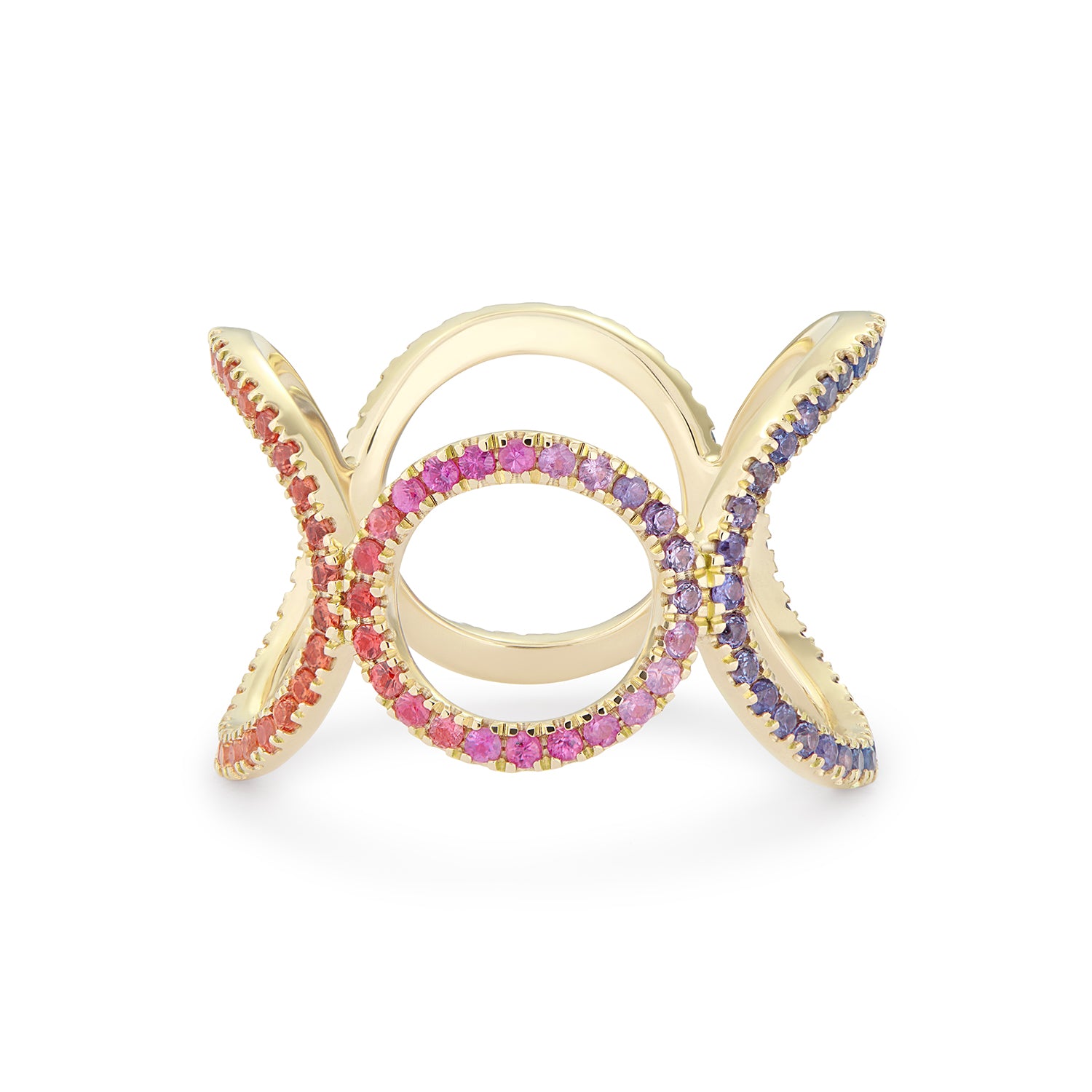 MAGIC CIRCLE RING RAINBOW SAPPHIRES