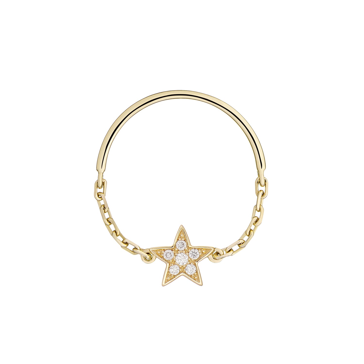 LONE STAR CHAIN RING WHITE DIAMONDS