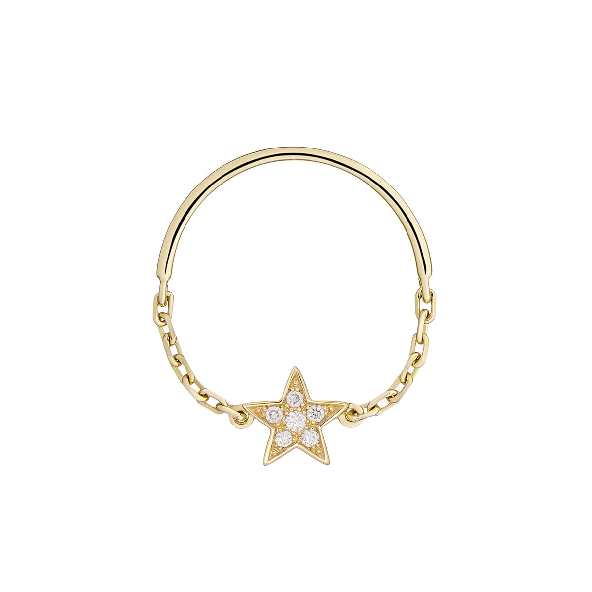 LONE STAR CHAIN RING WHITE DIAMONDS