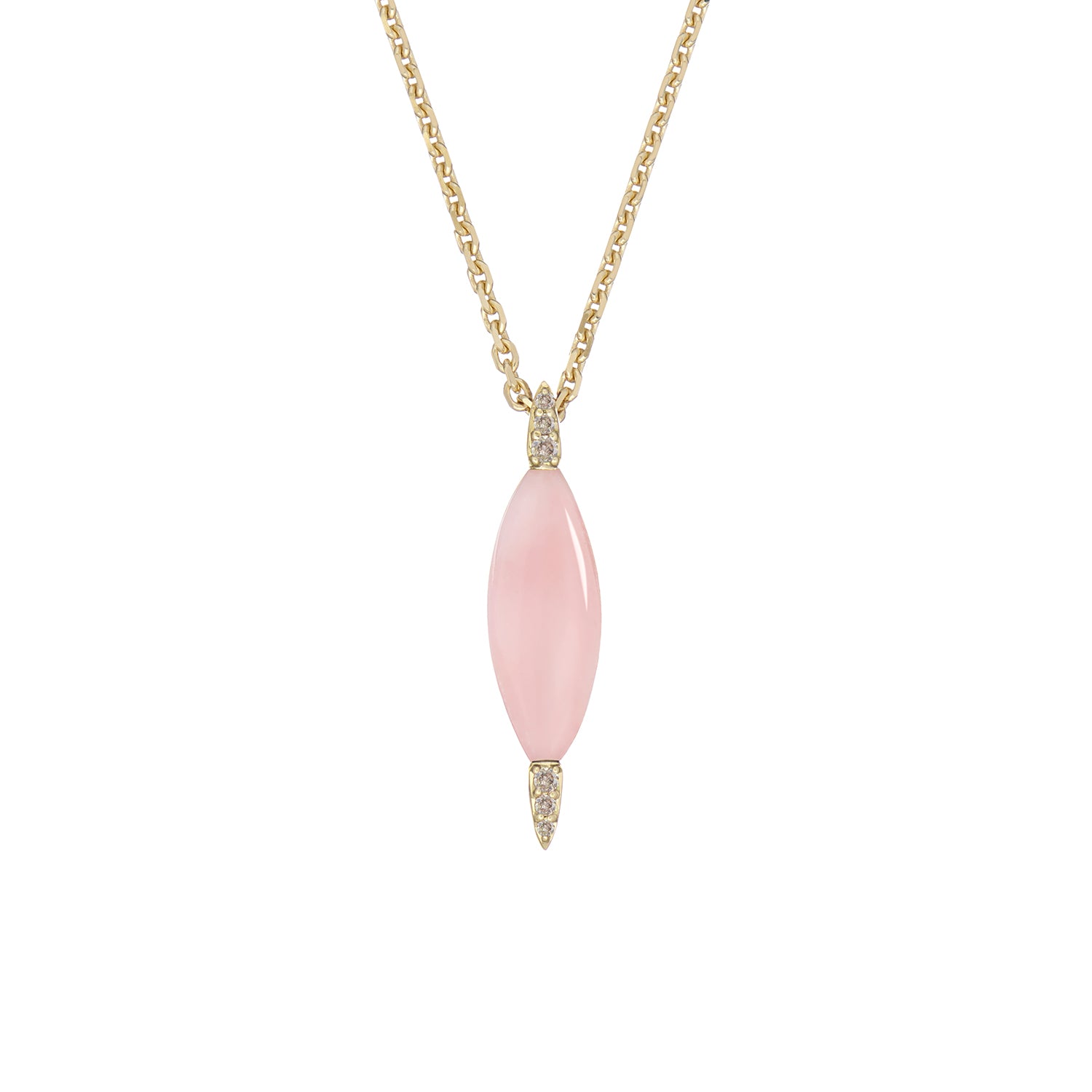 VENUS NECKLACE PINK OPAL & CHAMPAGNE DIAMONDS