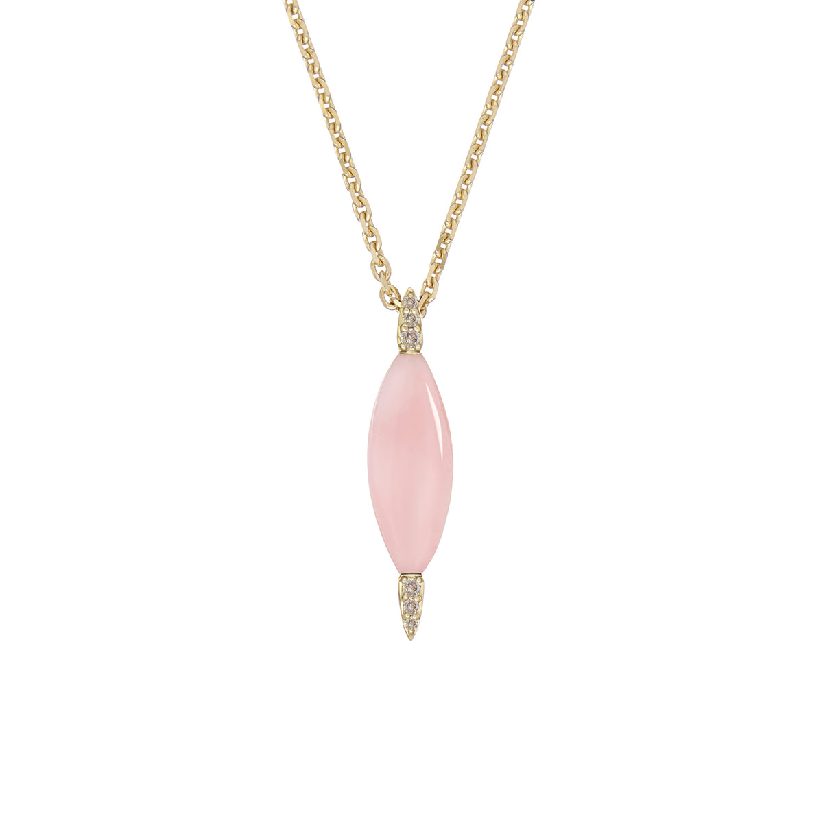 VENUS NECKLACE PINK OPAL & CHAMPAGNE DIAMONDS