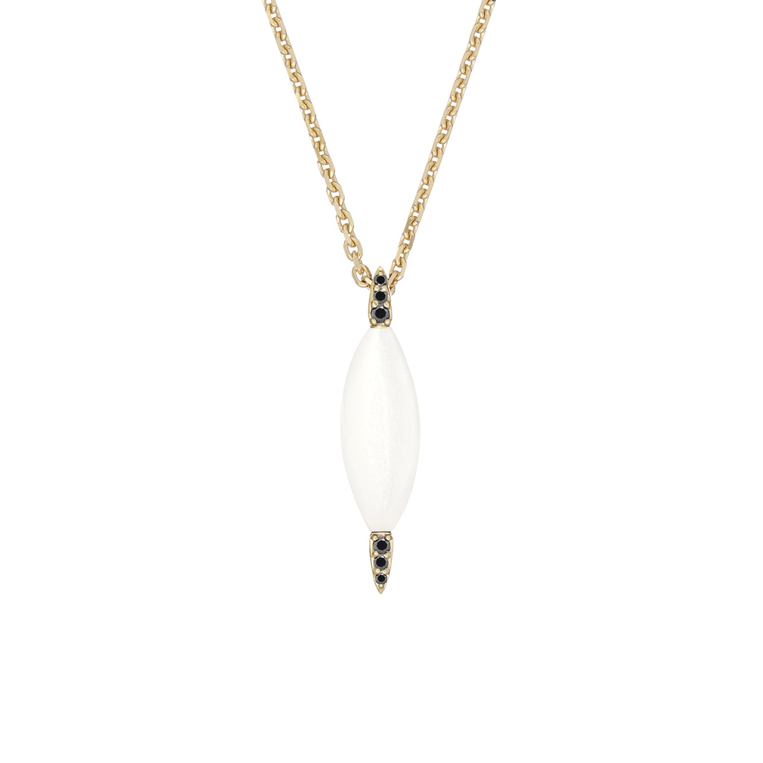 VENUS NECKLACE MOONSTONE & BLACK DIAMONDS