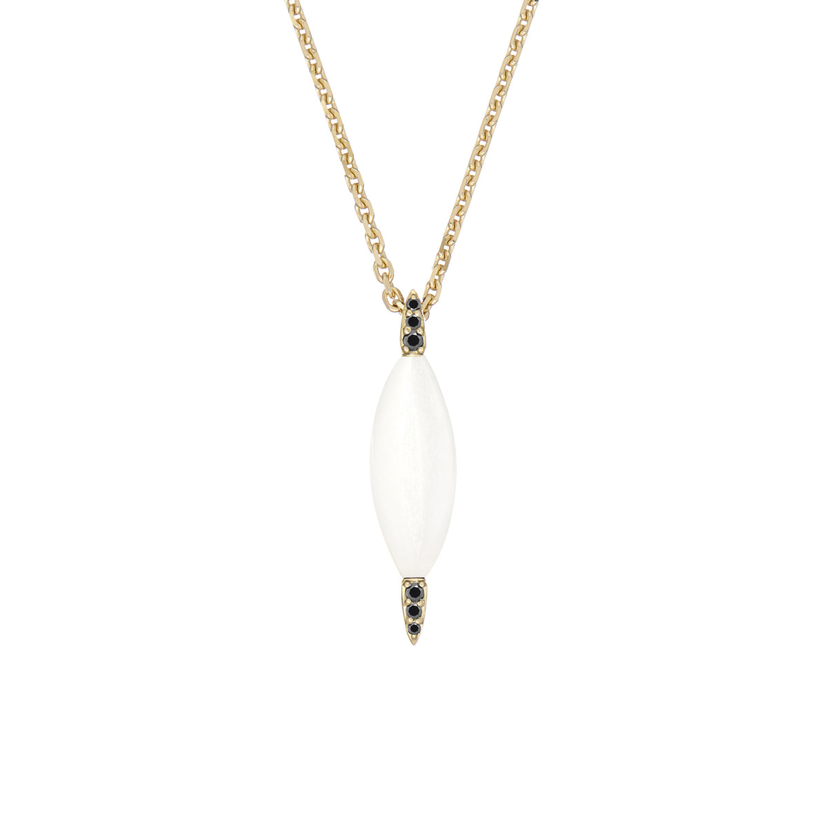 VENUS NECKLACE MOONSTONE & BLACK DIAMONDS