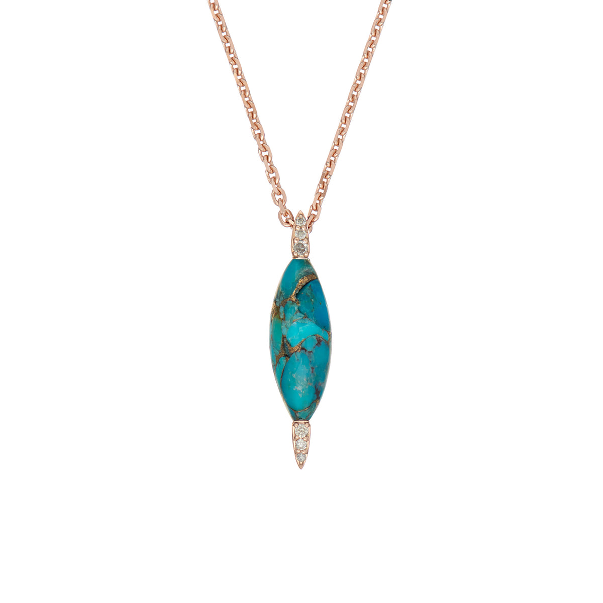 VENUS NECKLACE PERSIAN TURQUOISE & GREY DIAMONDS