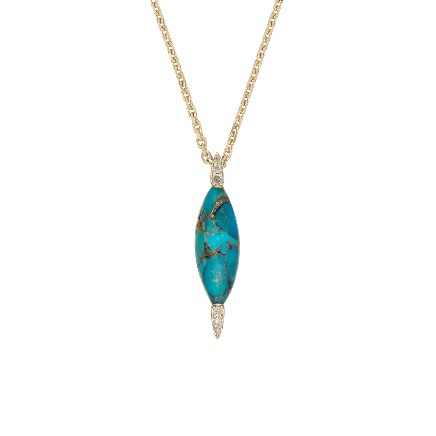 VENUS NECKLACE PERSIAN TURQUOISE & GREY DIAMONDS