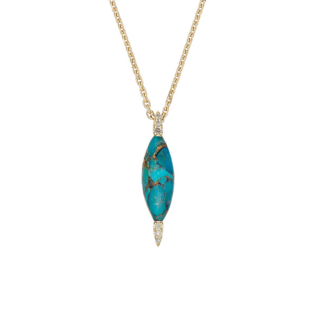 VENUS NECKLACE PERSIAN TURQUOISE & GREY DIAMONDS