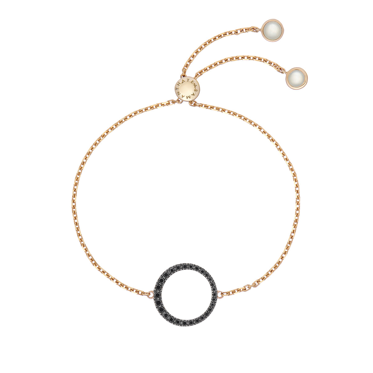 MAGIC CIRCLE O BRACELET BLACK DIAMONDS & MOONSTONE