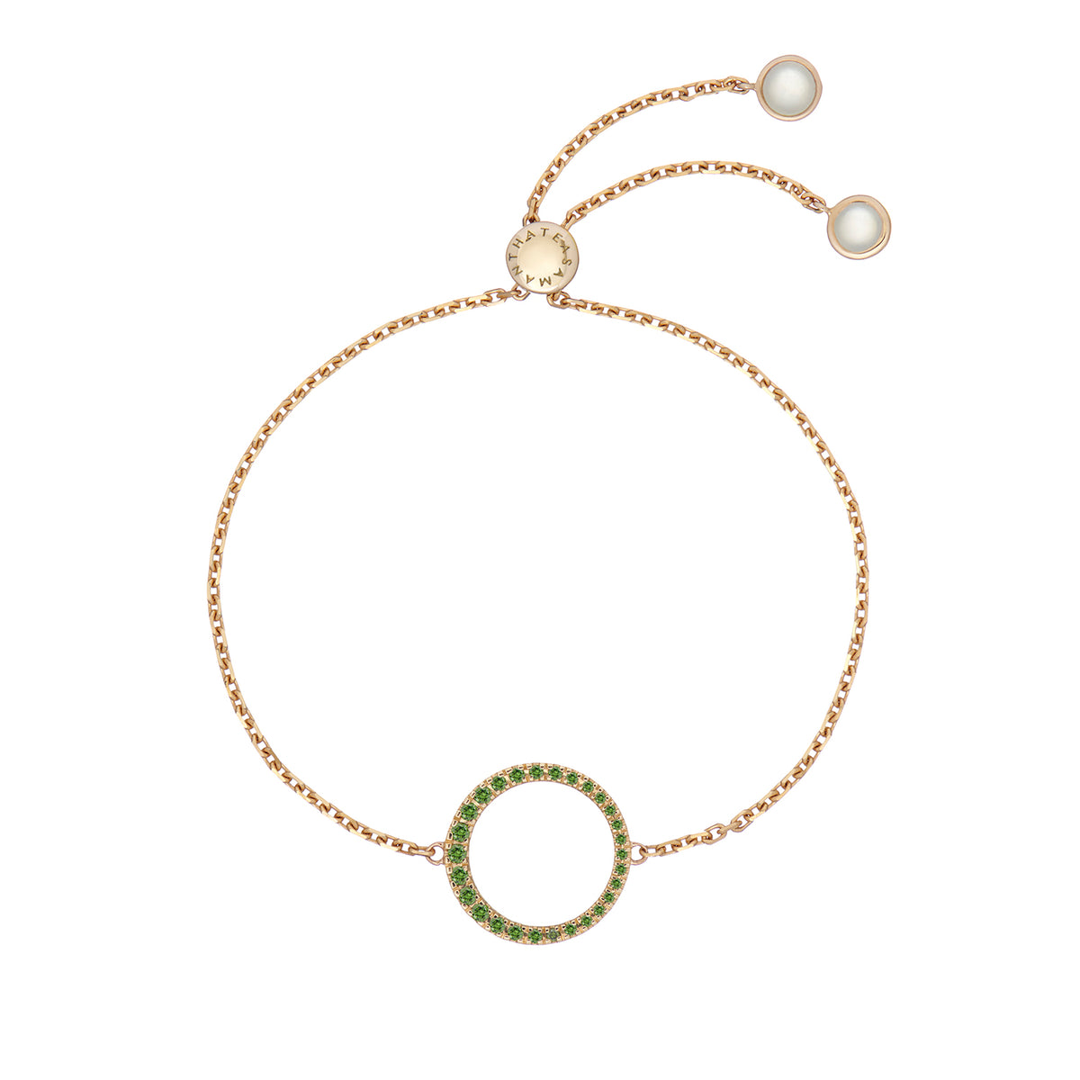 MAGIC CIRCLE O BRACELET GREEN DIAMONDS & MOONSTONE