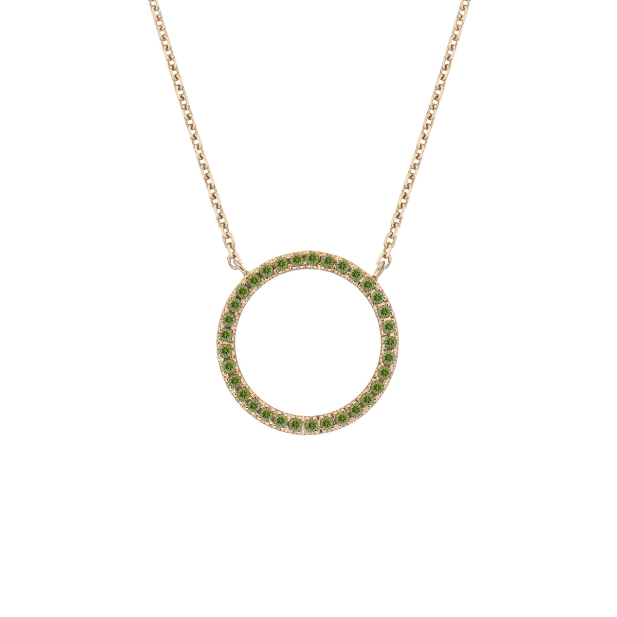 MAGIC CIRCLE 15 NECKLACE GREEN DIAMONDS
