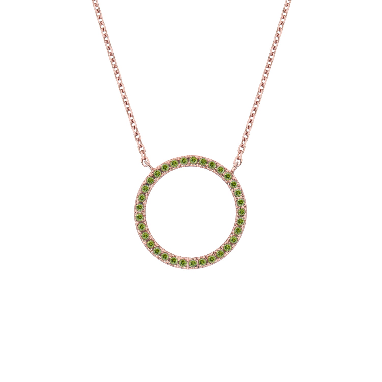 MAGIC CIRCLE 15 NECKLACE GREEN DIAMONDS