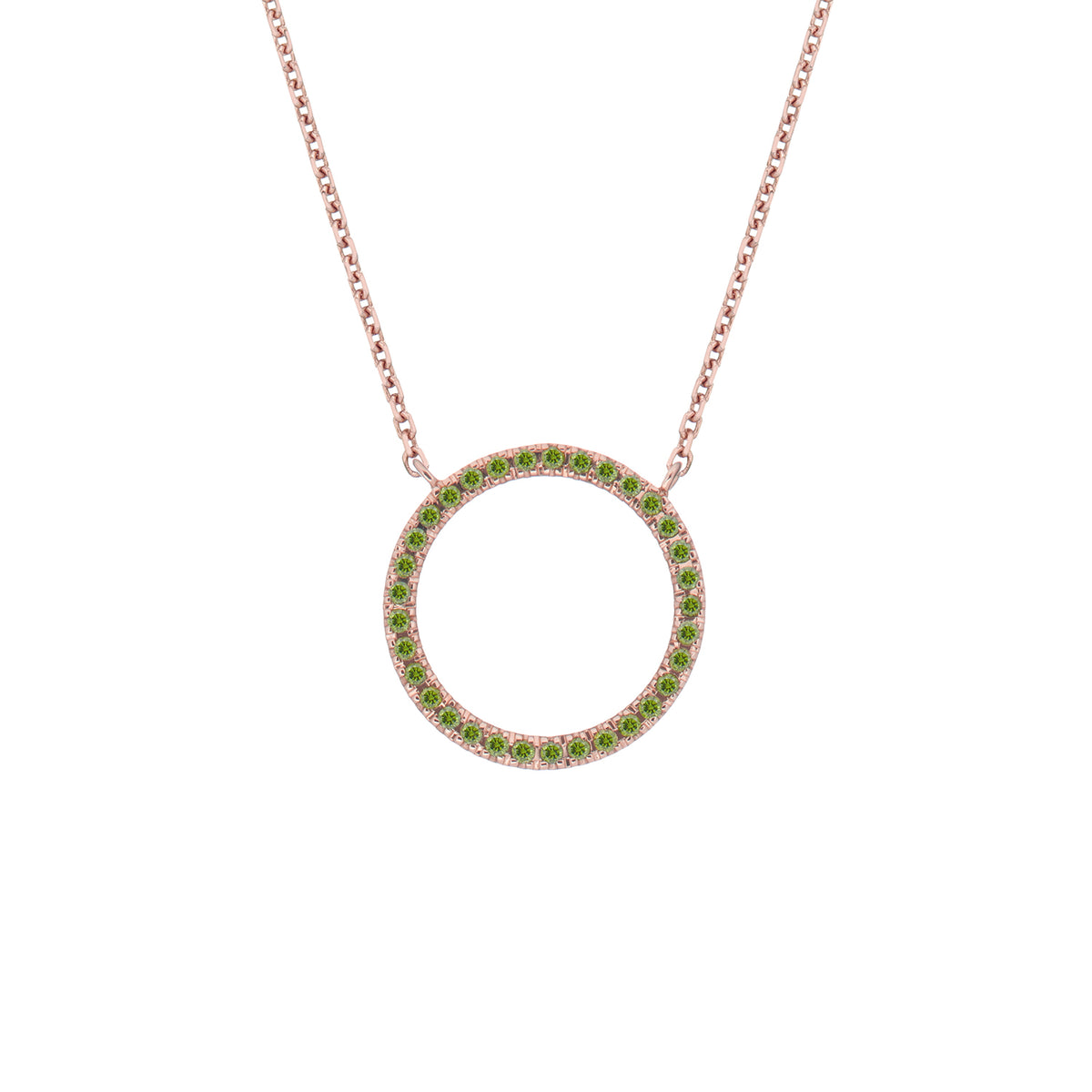 MAGIC CIRCLE 15 NECKLACE GREEN DIAMONDS