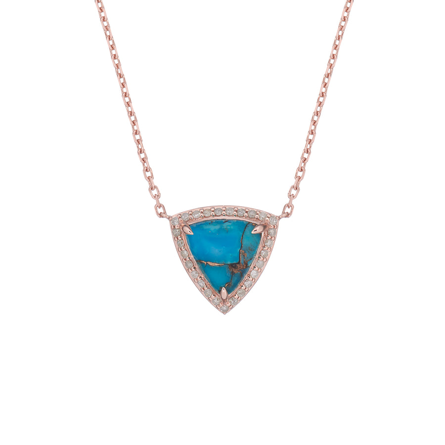 NESSA NECKLACE PERSIAN TURQUOISE AND GREY DIAMONDS