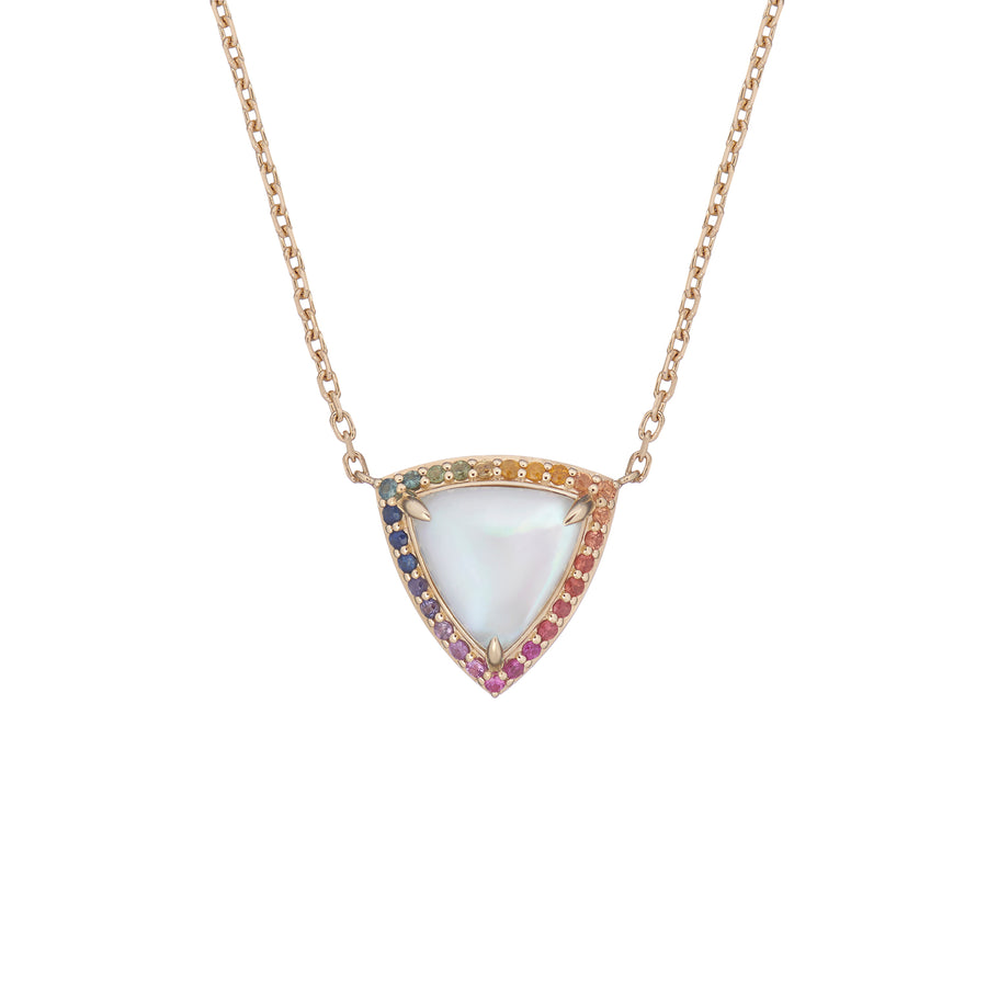 NESSA NECKLACE WHITE MOTHER OF PEARL & RAINBOW SAPPHIRES