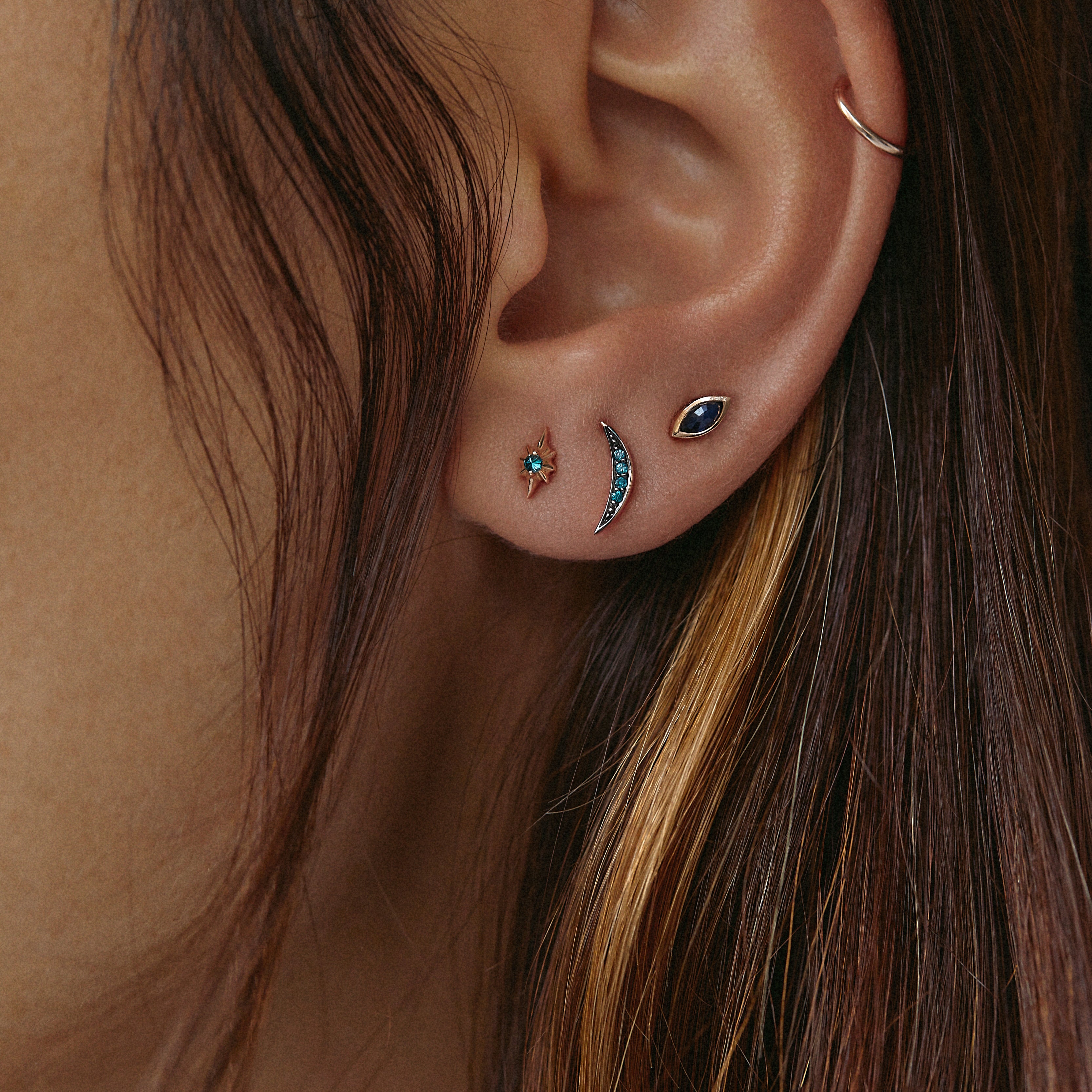 HUES OF BLUE STUD TRIO