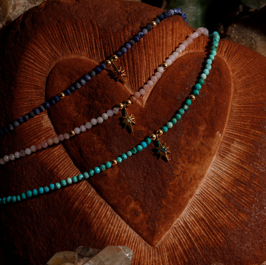 CAPELLA BEAD NECKLACE LAPIS LAZULI & RUBY