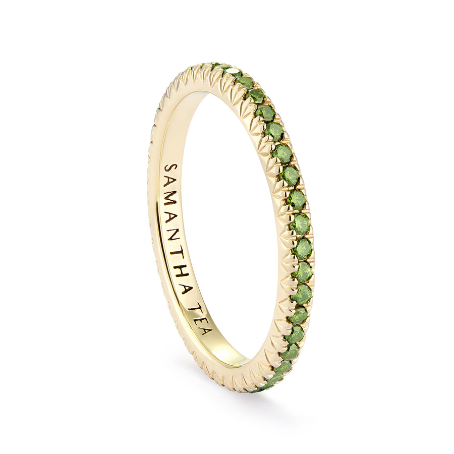 MINI NORANI PINKY RING GREEN DIAMONDS