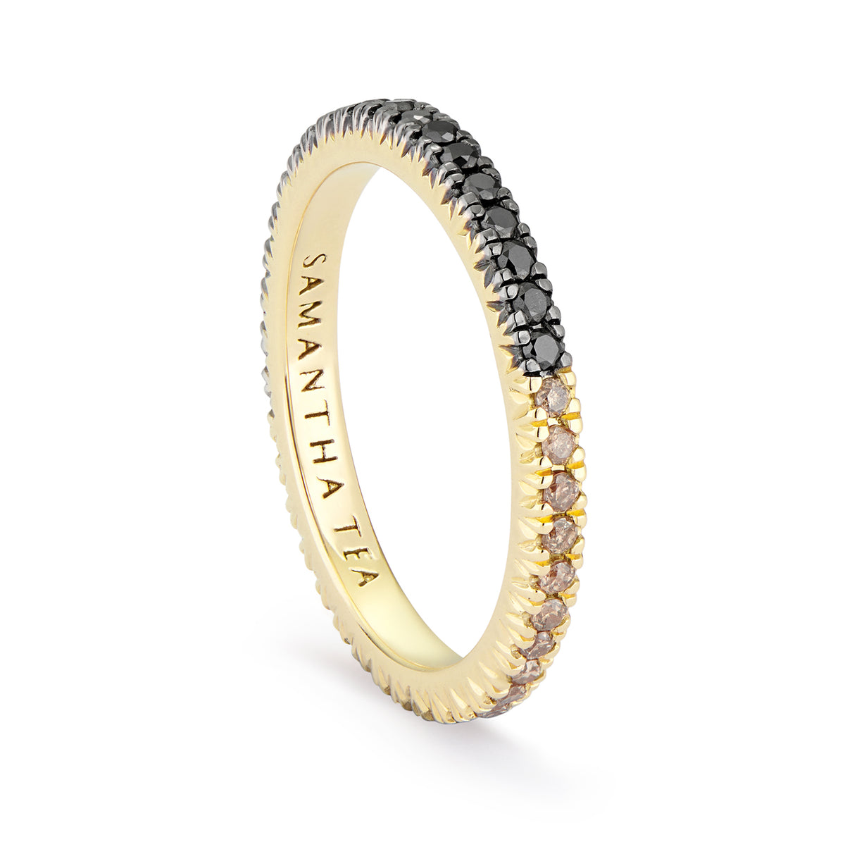 NORANI PINKY RING BLACK & CHAMPAGNE DIAMONDS