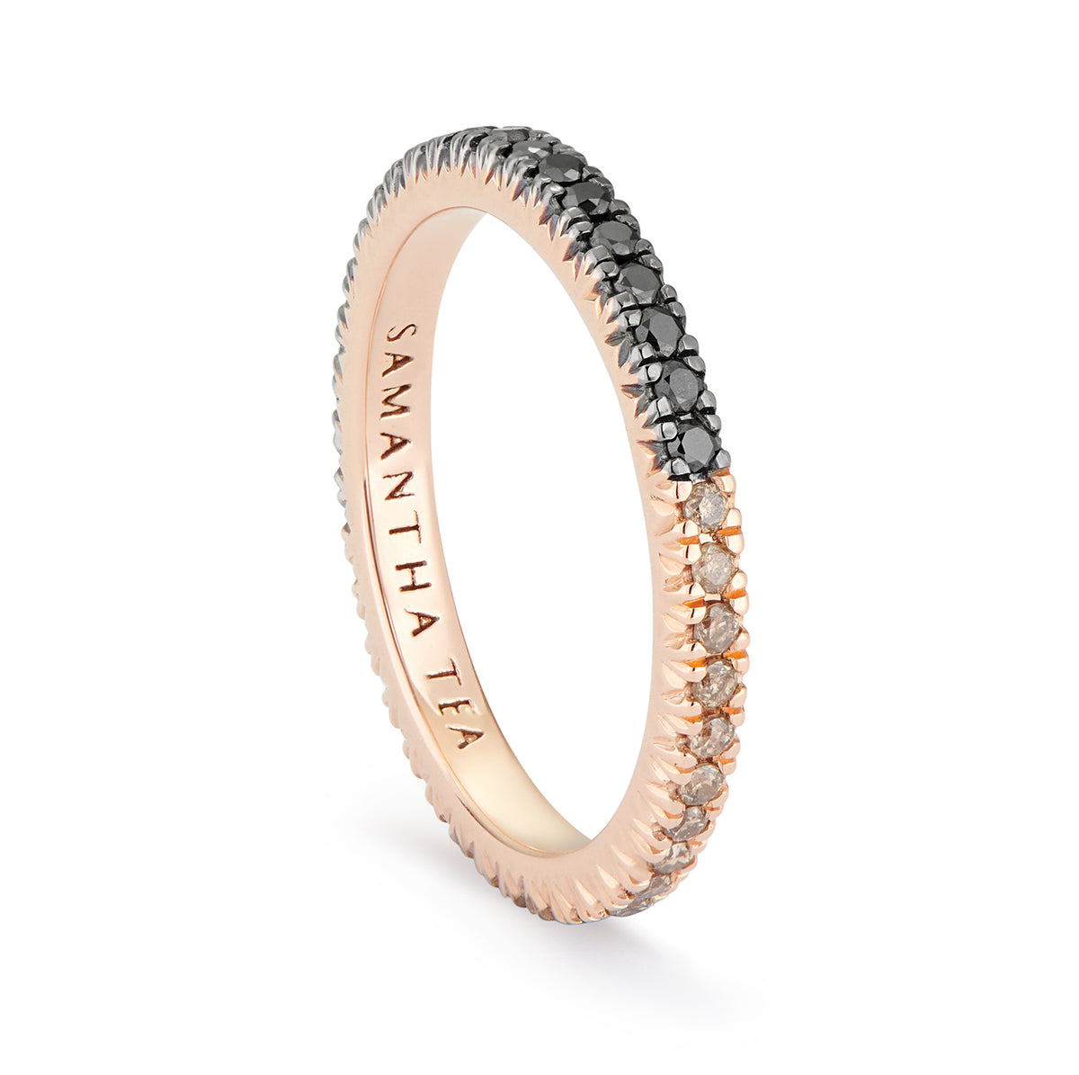 NORANI PINKY RING BLACK & CHAMPAGNE DIAMONDS
